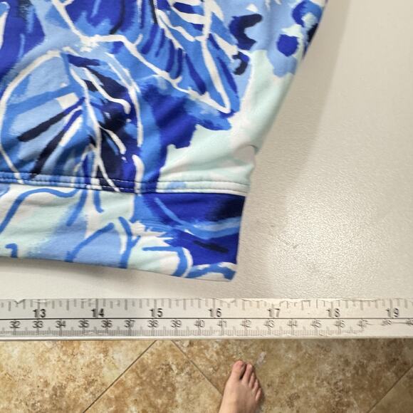 Lilly Pulitzer Luxletic Skort Sz L Blue Floral Print Catch and Keep UPF50+ Nylon - Picture 9 of 11